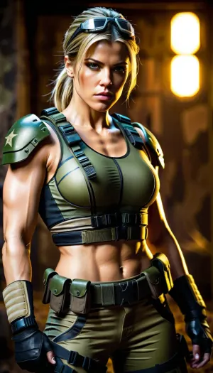 Sonya Blade, full body, camo gear