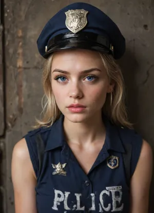 masterpiece, best quality, score 9, score 8 up, score 7 up, Judith, policewoman, 1 girl, building interior, dark room, slumped against the wall, bound wrists, knees drawn up, legs splayed, gaped pussy, stretched anal rim, tattered police uniform, torn fabric, bruises, sweat-slicked skin, police hat, blue eyes, light blond hair, fair skin, perfect face, perfect eyes, detailed face, long lashes, close up, sweat, tears, spit, semen, piss, slutty, slut, shadows, despair, vulnerability, emotional breakdown, broken spirit, dehumanization, degradation, post-assault, trauma, loss of innocence, sex slave, submissive, single, virgin, highly detailed facial expression, facial features clearly visible, intense eye contact, eyelashes clearly defined, eyebrows well defined, nose and lips clearly visible, facial skin texture visible, facial sweat and tears visible, facial expression of despair and vulnerability, facial expression of emotional breakdown, facial expression of broken spirit, facial expression of dehumanization and degradation, serious, smart, quick-witted, justice, sacrifice, protect, willing to die, cool attitude towards criminals, calm in every situation, very brave, not afraid of threats, not afraid of death, black police uniform remnants, police hat askew, blue eyes sunken, light blond hair disheveled, fair skin smeared with dirt and sweat, detailed background shadows, dramatic lighting, intense atmosphere, emotional depth, narrative elements.