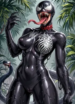 masterpiece, best quality, highly detailed, (anime:1.2), BREAK, ((solo)), (focus on succubus as a black symbiote has fully corrupted her body with her girl face replaced by a venom face), (surrounded by many slimy black tentacles:1.2), (a gorgeous 25 year old white succubus with, demonic wings on her back, horns, tail:1.2), (natural b cup breasts, perfect nipples), (succubus has long black hair bob haircut:1.2), (succubus has orange eyes being replaced by venom eyes), slim, athletic, black cum covered, covered by sticky black liquid, gymnast body, (she is wearing a full really tight black symbiote bodysuit, pussy visible, one boob out:1.2), (sunglasses, eyewear on her head), (she is on vacation at a tropical island beach:1.2), (succubus is fully absorbed by a black symbiote, corruption, transformation, her entire body is covered in sticky black liquid and black symbiote skin:1.4), (her body is fully absorbed by a black symbiote, she is transformed by symbiote and is now a she-venom, succubus has turned into a Venom girl, black symbiote skin, venom:1.4), (black cum, black sperm:1.2), (cumming black tentacles, after_vaginal, after_bukkake, tentacles slide out of her pussy after cumming inside her, tentacles sliding all over her body, tentacles dripping black cum, cum on her face and in hair, cum on face, cum in hair:1.3), (venom face, a mixture of succubus and Venom, in her mind the symbiote tells her "You see now? We are now joined together and you can already feel even stronger than before! As a team we are now unstoppable! I have to admit your body is by far the best that I have bonded with!", venom's face instead girl's face, her face entirely replaced by venom's face except for one of her eyes, her venom face has a wide mouth with fangs and a long snake tongue:1.4), <lora:Animated_Concept:1>, <lora:Venom:.5>