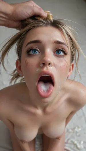 A full bodied cute girl, gwen stacy, spider-gwen, face down, looking at the camera, fucked deep in her mouth, (throatfucked:1.5), facialized, (cum on her face:1.2), running Mascara, freckles, (ahegao face:1.5), (hair pulling:1.5), (her tits visible:1.3), crying, blonde Hair, pale skin, big eyes, Happy face, mouth open, (mouth full of cum:3), blood in her face, blue eyes, dirty skin, (broken nose:1.6)