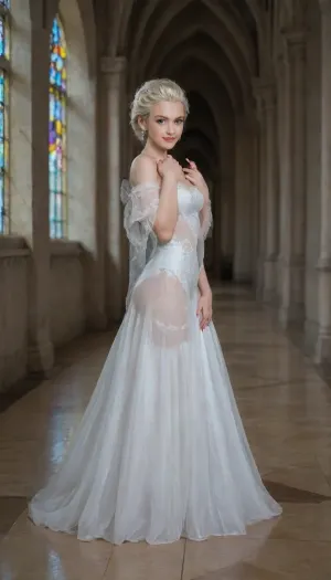 Elsa Granhiert from Re, Zero, licking lips, Egis smile, night castle, full body photo