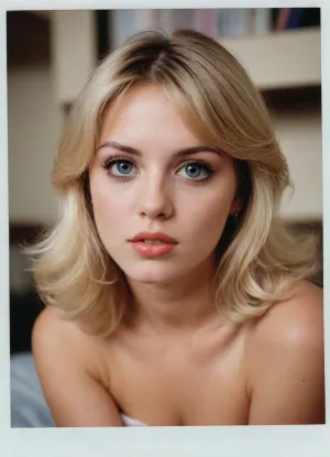 ziprealism, (1980s coed, naughty sorority, seductive pose, 1980 fashion:1.6), (intimate analog snapshot esthetic, analog photo, rounded picture border, scanned photograph, sharp focus, medium closeup, focus on eyes:1.8), (ash blonde hair, 1980 hair style, glam hair, feathered hair:1.6), (livid lipstick:1.2), (dorm, dorm room, college bedroom, 1980 decor:1.6), (masterpiece, best quality, 8k, RAW photography, award-winning, uncompressed, maximum quality), (professional color grading:1.2), (softly blurred background, soft bokeh), (natural skin texture, realistic skin details, subtle vellus hairs), (maximum clothing detail), (maximum hair detail, natural hair texture), (perfect eyes, maximum eye detail, expressive eyes, realistic eye texture:1.4)