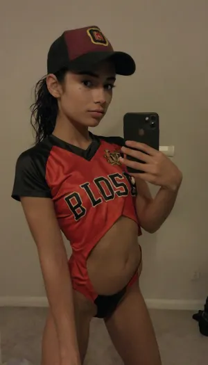 (C, UsersJennyphotos1990webcamlingeriePhoto_0001.JPG), 19 years old, (((Spanish))), (skinny:.25), toned body, sexy female baseball outfit, ash black hair, amateur webcam, camgirl, bad lighting, jpeg artifacts, phone camera shot