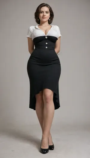 a photo of a beautiful fully clothed 20yo woman, perfect massive natural breasts, erect nipples, brown hair, big wide hips, sylish shoes, feet, professional photo, studio shot, (low contrast:1.1), (simple background:1.2), view from below, she is looking down at the camera, smile, victorianstyle, <lora:victoriansxl_v1:1>, in an english victorian house lounge