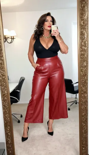 sexy granny mature, sexy 75 years old, dark brunette, long wave messy hair, messy hair, chubby, wide hips, huge culottes, very saggy boobs, extreme saggy tits, very tall, naught sexy orgasm face, orgasm face, selfie, glamour, make up, lipstick, big hoop earrings, necklace, full body view, looking at the camera, mirror, at the fancy office, sexy pointed stilettos, pointed stilettos view, foot fetish, fancy glamour lady, very horny ready for sex, big culottes, culottes very huge, sexy busimess woman costume, whore bitch lady, glamour business woman, business woman lady horny and sexy, tight leather pants, leather pants sexy