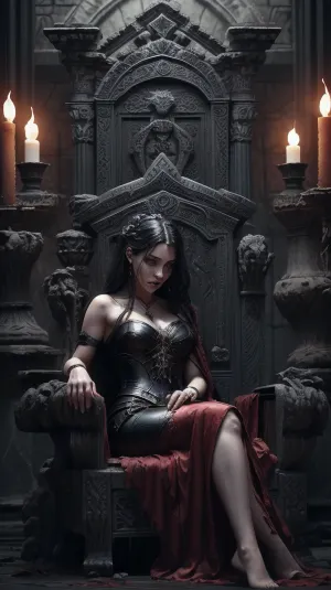 ---

🩸🖤 AI Visual Prompt – "The Blood Queen of the Forgotten Temple"

Prompt, (EN), A powerful, nude-from-the-waist-up queen sits on a massive, fractured stone throne inside a decaying temple. Her entire body, face, hair, throne, and environment are rendered in high-contrast black and white. Her long hair falls over her bare shoulders, and her eyes are calm, unreadable.

The throne is enormous, cracked, ancient — covered in ash, worn carvings, and broken relics. Stone glyphs mark its base. The background features shattered columns, broken idols, (and pools of shadow.

Two vivid color accents defy the grayscale world:1), Bright crimson blood drips from her fingertips or streaks across her hand and arm — vivid, fresh, and wet-looking.


2. A glowing dark red sigil is etched across her chest or glowing on the throne’s backrest — magical, ancient, softly pulsing.



A shallow pool of blood may reflect beneath her feet. The lighting is low, with flickering candlelight or a soft ember-like glow. Her body looks like carved marble — divine and dangerous.




---

🔍 Visual Directives, Grayscale world – skin, background, clothes, (if any), Two only color accents, Crimson blood

Dark glowing red sigil/glyph


Lighting, cinematic shadows, sacred firelight or magical glow

Mood, sinister beauty, dark seduction, ancient goddess reborn

Style, painterly realism or high-detail cinematic look



---

💬 Caption, (optional for artwork), “Her throne remembers the screams. Her blood rewrites the stone.”




---