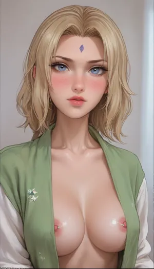 score_9, score_8_up, score_7_up, score_6_up, aroma, ((aromasensei:1.3)), Tsunade from Naruto drawn in anime style, (full face blush:1.1), (nipple piercings, face piercing, shiny skin, oily skin), style anime, inspired illustration, oda, non, front view, <lora:outline_xl_kohaku_delta_spv5x:1.9>, <lora:cartoon_stickers_xl_v1:.5>, <lora:AshMilkshake_Illustrious_v1:1.1>, <lora:NEOTOKIOXL_0.2_RC:.5>, <lora:Brown Dust Style XL:1.2>