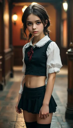 Gothic glimpse: the petite schoolgirl's stunning full body photoshoot