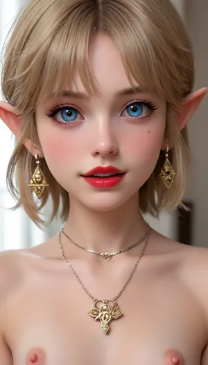 4k, hd, link from zelda man big lips red lips eyeliner blush, smile pouting kiss lips face, photo realism, happy sexy face, short hair, femboy, makeup, nude, open mouth, trap, navel, jewelry, necklace, earrings, 3d, red nails, red lips, stud earrings, tucked penis, <lora:278488_training_data:.8>, flat, chested, <lora:flat_chested_v3.5:.8>, puffy, nipples, dark, wide, <lora:Nipples XL:.8>