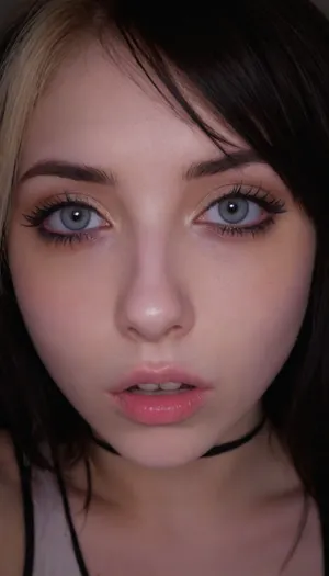 ziprealism, (score_9, score_8_up, score_7_up, score_6_up, 1girl), (medium closeup shot, focus on eyes), sharp focus, (perfect eyes:1.4), (emo style, emo esthetic, neutral expression:1.4), (intimate bedroom scene, My Chemical Romance merch), overexposed, <lora:add-detail-xl:.8>, <lora:Rawfully Stylish v0.2_epoch_20:.2>, igbaddie, <lora:igbaddie-XL:.4>