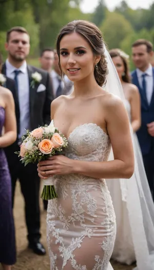 Wedding Party with nude bride