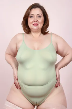Obese, gilf, (Close-up:1), portrait photo a mature chubby gilf, fat round face, double chin, 70 years old Woman, big eyes, green eyes, chestnut layered haircut, chubby jawline, pokies, seductive smile, lips parted, (mouth open:1.3), teeth showing, big lips, looking at viewer, (solid blank background:1.3), eye level shoot, film grain, style by Flora Borsi, OverallDetail, mesh sleeveless spaghetti strap minidress, fupa, (cameltoe), (areola slip), wide, hips, tt_saggy, tt_flat, plump, fat, saggy, sagging, droopy, leotard, sleeveless, haigure, pose, open, hands, standing, spread, legs, xtrhairy, hairy, eye contact, cellulite, <lora:hips-10:.5>, <lora:tt_saggy:.4>, <lora:plump_control_v1.0:.9>, <lora:haigure_pose_v2:.5>, <lora:xtrhairy:.8>