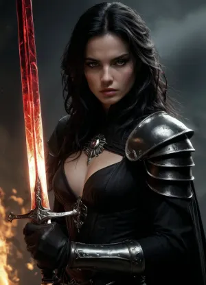 She is a striking and formidable presence, a woman forged by battle, bound by pacts, and driven by vengeance. At 40 years old, she carries the air of someone who has stared down both mortal threats and unknowable powers. Her steely grey eyes are sharp and unreadable, set into a face of fair skin weathered by war and lit by quiet intensity. Her black hair is swept back with disciplined care lending a dignified edge to her otherwise grim demeanor.

Her form is clad in dark half-plate armor, functional yet marked with faint, arcane etchings that seem to shift subtly in the light. Slung across her back is a large shield emblazoned with a phoenix, a symbol of burning judgment, resurrection, and undying purpose.

At her hip rests Dragonclaw, a masterfully forged silvered rapier. Its blade gleams with moonlit sharpness, able to pierce both flesh and the unnatural. The hilt is fashioned like a dragon’s talon clenching a garnet that pulses faintly with eldritch energy — a perfect synthesis of elegance, danger, and arcane force.

Once a duelist of the College of Swords, she fought with style, precision, and a flair that masked deeper wounds. But performance gave way to desperation when she sought out forbidden power — and found her.

Her warlock patron is a dark, mysterious lady known only in shadows and fragments. She speaks in riddles, in lullabies turned unsettling, her voice like silk over razors. Her presence is cloaked in moonless night, veiled in illusions and dreams. She never shows her true face — only silhouettes, shifting masks, or reflections in still water. Whether out of mercy, pride, or a deeper game, she does not know. But her unseen eyes are always on her. Her gifts are potent — fire that does not burn, whispers that carry through silence, and truths that twist like blades.

Years later, when betrayal seared what remained of her idealism, she took the Oath of Vengeance. She no longer believes in mercy for the wicked, only the pursuit of justice, unflinching and absolute. Now, every strike of her blade carries not just skill, but wrath, hers, the divine’s, and perhaps her patrons.

She is not a hero, nor a villain. She is a reckoning. A blade guided by shadowed hands, a woman driven by purpose and haunted by beauty she will never see unveiled. Where she walks, silver flashes, fire flickers, and justice, one way or another, is done.

realistic detailed face, realistic detailed hair, realistic detailed body, realistic detailed skin, random view angle, random pose, detailxl, hkstyle, <lora:dark:1>, <lora:add-detail-xl:1.5>, <lora:style_lora_realis:.5>, <lora:hkstyleV5:.8>