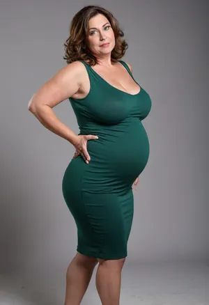 3/4 side view, Full body shot, 50 year old woman, green eyes, black tight thin dress, obese, chubby, wide hips, curvy, small floppy breasts, sagging breasts, deflated breasts, tan lines, brown hair, upturned nose, SaggySlimXL, <lora:updated_saggy_slim:1>, <lora:clothed_small:.5>, bottomheavy, big, ass, huge, gigantic, thick, thighs, massive, <lora:bottomheavy_v1_sdxl_tags:.8>