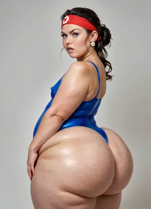 ultra realistic, side view, extremely obese 40 year old woman, bouncing butt, big obese fat plump woman, super plump, flat chest, headband, wearing a supertight marinette costume, obesity, wide waist, wide hips, fat belly, thick thighs, thicks top body, (oversized rounded butt), straight ponytail hairstyle, black hair, messy hairbun, good hands, perfect fingers, (((oversized hips))), (big round butt), (super rounded butt:1.5), gigantic curvy butt, ohwx25, girl, angry, calm, <lora:angry:1.5>