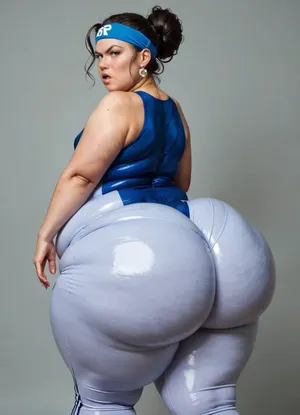 ultra realistic, side view, extremely obese 40 year old woman, bouncing butt, big obese fat plump woman, super plump, flat chest, headband, wearing a supertight spandex jumpsuit, obesity, wide waist, wide hips, fat belly, thick thighs, thicks top body, (oversized rounded butt), straight ponytail hairstyle, black hair, messy hairbun, good hands, perfect fingers, (((oversized hips))), (big round butt), (super rounded butt:1.5), gigantic curvy butt, ohwx25, girl, angry, calm, <lora:angry:1.5>