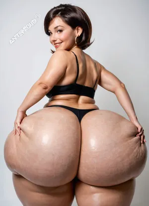 ultra realistic, side view, athletic 40 years old mature finnish woman, Elastic Girl from The Incredibles, Helen Parr, bulging buttocks, pale skin, short chatain hair, stacked woman, fat, athletic, plump, flat chest, ((oversized rounded butt:1.5)), good hands, perfect fingers, (super rounded butt:1.4), ((enormous gigantic curvy butt)), photo studio background, ohwx25, woman, big smile, photo, in, phst, artstyle, with, beautiful, lighting, <lora:SDXL1.0-LoRa_Zeitgeist-Series-by-AI_Characters_Style_Photographic-v2.0:1.4>