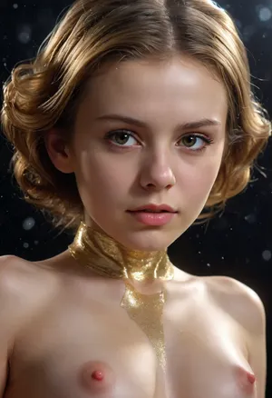 “A human figure partially enveloped in a fluid liquid metal reminiscent of molten gold or mercury. The metallic surface dynamically reflects light, creating a surreal and futuristic aesthetic. The metal fuses seamlessly with the skin to form intricate patterns and organic shapes. The background is starry sky, deep space. parametric style openwork spatial structures floating in space, glittering and sparkling. Dramatic cinematic lighting, ultra-detailed, hyper-realistic, smooth reflections, futuristic and artistic composition.”, (showing off her pussy), detailed face, Amidala, p4dme woman, .5>, MoCAlisaI, Translated with DeepL.com, (free version), <lora:Dance_Art:.5>, <lora:654321_training_data:.6>, <lora:MoCAlisaI_v2:.5>, <lora:ALisa_Selezneva_V5:.4>, <lora:ahxl_v1:.4>