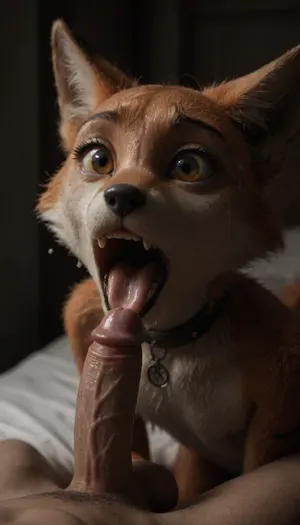 (Furry fox:1.5), (tiny:1.7), (bony skinny:1), (slender body:1), (perfect light orange fluffy fur:1.7), (fluffy:1.4), (yellow eyes look at viewer), (vertical pupils), eyes looking on viewer, (open mouth:1.7), (perfect teeth), (Tight collar), (natural tits:1), (wet skin:1.5), on bed, ((blowjob:1.5)), dick inside her mouth, (she grab dick), ((white stocking)), long legs, gaped asshole, tiger with his massive cock dripping cum, cum in face, crying, biting lip, exhausted, realistic cum, runny cum, surrounded by men, (up side view:1), Denture, denture, open, prosthesis, drawing, the, is, closed, upper, lower, part, of, parts, <lora:dark:.4>, <lora:Denture_SDXL:.8>, <lora:Fur:.8>