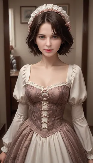 slim body woman, Beautiful telephone operator in the late 1800s is working at a switch station, cleavage is showing, walls are full with telephone switches, perfect face, perfect eyes, she has a happy face, barnumatelier, portrait, art, fullbody, torso, sepia, victorian, dress, Albumen, Print, page, <lora:old_world:.5>, <lora:BarnumAtelier-SDXLa:.9>, <lora:Omnia_Daily_Life-000005:.8>, <lora:victorian_dress-XL-2.0:.5>