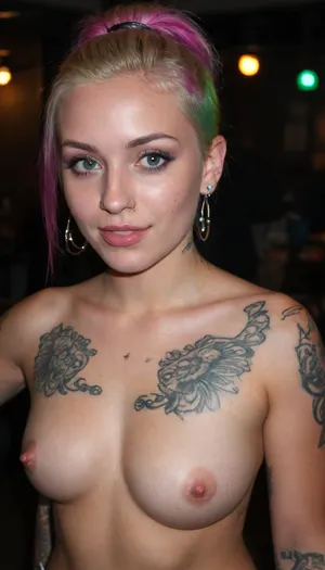 (((accidentally taken photo:2))), (((accidentally pose:2))), (((candid photo))), (((amateur photo))), (((tattoos:1.5))), (((piercings:2))), Candid pov photobottom up view in close up, ultimate realism, photorealistic curvy 32 year old festival hottie, narrow waist, wearing mesh top And neon small tiny minimal coverage micro thong, choker collar, laughing, wavy blonde hair bangs, tattooed tatoos covered in tattoos, realistic detailed eyes, dancing on stage at a crowd at a crowded busy night time edm festival, hands in the air, dancing, (laser lights), neon colored spot lights, glow sticks, black lights, realistic detailed face, realistic detailed skin, freckles, realistic dark night, hdr, tack sharp, realistic lighting, (masterpiece), (vivid), ShemaleQuiron, Style, shemale, Quiron, style, Shemale, Penis, (((Naked))), ((((full body:2)))), (nighttime), (no ambient light), (single harsh flash from the camera), (overexposed flash highlights on subject), (sharp shadows behind and around her), (noise in all darker areas), (wet surfaces reflecting small highlights), (flat lighting due to direct flash), (cool white balance:1.3), (cyan-tinted shadows from digital camera sensor), (fluorescent-like artificial lighting tint), (background remains visible due to flash, but lacks blur or depth separation), (realistic dark environment with high flash contrast), (full body), (scene "Myspace"), (2000s), (90s digital aesthetic), (flat chested), (low quality photo), (old camera), (flash photo), (gritty), (swamp), (realistic environment), (analogic style), (film grain), (low contrast), (unfiltered), (jpeg artifacts), (unedited), (cellphone photography), (no ambient lighting), (lights off), (Polaroid flash camera), (cool indoor lighting), (direct flash photography), (overexposed flash), (strong shadows), (sharp shadows), (low contrast:2), (noise in dark areas), (shiny reflections on surfaces), (sharp background), (background in focus), (no background blur), (clear background details), (fluorescent lighting tint), (cyan-tinted shadows), (artificial lighting with cyan hue), (Scene-Queen), (optional), (Myspace), (picture), (bad quality), (old digital camera), (raw), (light leak), (low res), (low quality), (90s style), (80s), (analogic), (1990s)