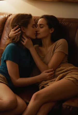 2girls lesbian sex scene, Sam and lilly. They sat close on the worn leather couch, the room filled with the scent of fresh coffee and a hint of cinnamon from the candles burning on the table. Sam looked down, fiddling with the frayed edge of a blanket. His hand brushed against Lily’s, and he quickly pulled back, glancing up to find her smiling softly.

“You don’t have to be nervous, ” she said, her voice gentle, barely above a whisper.

He swallowed, trying to gather his thoughts. “It’s just… I’ve never felt like this before. Like I can be myself.”

She reached over, covering his hand with hers, her fingers warm and soft. “Me too, ” she replied, her gaze meeting his, holding it. For a moment, time stretched, the air between them thick with unspoken words.

As he leaned closer, his breath mingling with hers, he hesitated. “Is this okay?” he asked, his voice low, a hint of vulnerability shining in his eyes.

Lily’s answer was a quiet nod, her fingers tightening around his. She closed the distance between them, and their lips met, a tender brush, slow and careful. The world seemed to fade away, leaving only the soft hum of music from the radio and the warmth of their shared breath.

When they finally pulled back, neither spoke. They simply stayed there, hands entwined, savoring the quiet intimacy of the moment, each aware that they’d just crossed a line they couldn’t uncross – and neither of them wanted to.