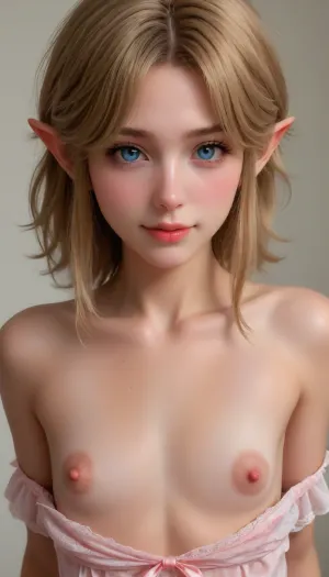 link from zelda, beautiful bimbo femboy, man breasts, look at my eyes, (large big areolas nipslip:1.4), femboy, model look, hdr, smile prettty femboy face, gorgeous, link blond boy hair, flirty, medium shot viev, (sissy femboy:1.1), flat, chested, <lora:flat_chested_v3.5:1.4>, sagging, breasts, <lora:sagging-000015:.8>