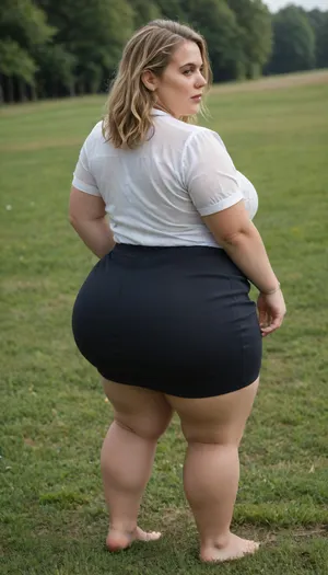Office dress code. masterpiece, best quality, A fat, obese overweight mature 55 years old blonde woman standing In the Tall grass. Her huge, round ass is visible from the Tall grass. Full body photoshoot, [brown/black/white], off1c3l4dyfl, woman, in, pink, shirt, and, black, skirt, is, sitting, standing, a, colorful, bra, showing, <lora:off1c3l4dyfl:.8>