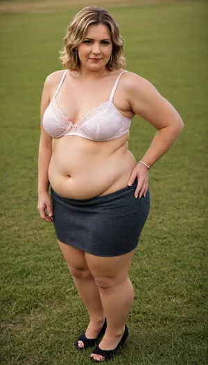 Office dress code. Topless. masterpiece, best quality, A fat, obese overweight mature 55 years old blonde woman standing In the Tall grass. Her huge, round ass is visible from the Tall grass. Full body photoshoot, [brown/black/white], off1c3l4dyfl, woman, in, pink, shirt, and, black, skirt, is, sitting, standing, a, colorful, bra, showing, Florian, <lora:off1c3l4dyfl:.8>, <lora:Florian:.8>