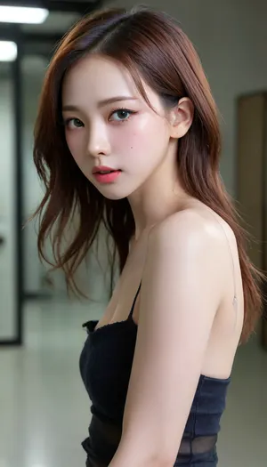 High detail RAW color photo professional, (realistic, photo realism:1.37), (highest quality), (best shadow), (best illustration), ultra high resolution, highly detailed CG unified 8K wallpapers, physics-based rendering, cinematic lighting full body view, yujimin, krnpp, <lora:yujimin_v10:1.2>, <lora:karina_sdxl_v10:.7>