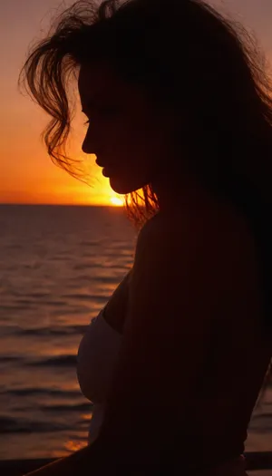 ziprealism, score_8_up, score_9, (profile, silhouette, backlighting, Chiaroscuro:1.5), (medium closeup shot, rule of thirds:1.2), (sharp focus, high saturation, high contrast), (90s esthetics, vaporwave sunset color palette:1.4), (beautiful woman, confidence, poise, sexy pose), (long hair), (ocean boardwalk:1.2), <lora:add-detail-xl:.8>, igbaddie, <lora:igbaddie-XL:.2>