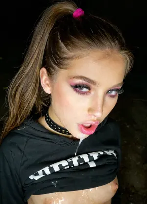 Breathtaking extremely junior a 19 years old sexy girl, stunning, Instagram model, view from face, slut, heavy makeup, runny makeup, ruined makeup, smooth silky long hair, half naked, small boobs, chocker, high quality, Best quality, horny face, sweaty, used, cumdump, submissive, sex hair, very sexy, very slim girl, slim figure, slim waist, small waist, fit girl, petite fit girl, petite, athletic body, tight, realistic, very detailled, high résolution, <lora:igbaddie-XL:.6>, Black eyeliner. Heavy bronze eyeshadow. BREAK
Fully clothed in, (hot pink baggy college hoodie:1.2), . realistic eyes. Sultry expression. Tousled, high ponytail. Eye contact, (sultry), confident. Petite, athletic, sweaty. Photorealistic. Viewer at eye level, close up. In a poorly lit, rundown basement of a derelict building. Close up, macro shot, Canon RF 100mm F2.8L Macro IS USM, Kodak Portra 400 color film. Nostalgic, film-grain aesthetic., with an overall underexposure of 1-2 stops to accentuate the darkness and isolation of the environment. Close-up on face. Soft backlight.