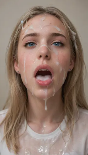 realistic cum, (cum on clothes:1.4), cum on, (Cum flows:1.5), (cum on body:1.4), cum on hair, (cum on face:1.7), ((Clothes and body covered with semen)), (mouth wide open:1.4), (mouth filled with cum:1.5), beautiful face, (cum on hair:1.3), cute blonde woman, cum, on, face, <lora:JustCum:1.4>, <lora:cum_in_eye_deepmind:1.4>