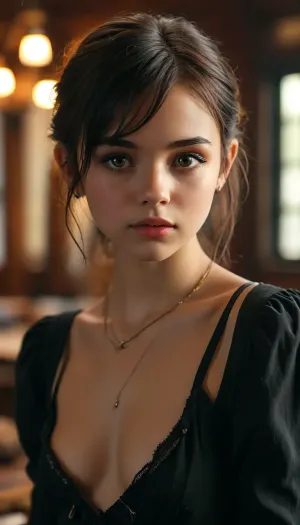 petite student, Slim, ripped revealing clothes, goth, Small tits, (full body view), Tinymodel, young, schoolgirl, 18 years old, perfect face, dark brown eyes, cute, closeup, petite body, smokey eyes, full body photo, beautiful face, (Ultra detailed skin:1.5), (ultra high resolution:1.5), <lora:MJ52:.3>