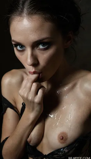 photorealistic, (masterpiece, ultra-detailed:1.4), cinematic, (Erotic photography by Hegre in the style of Met-art:1.5), (avant-garde fashion:1), bold monochrome palette, (high contrast between model's icy blue gaze and jet-black attire:1), (glossy black lips:1), (geometric accessories:1), (perfect fingers:1.2), piercing, ultra details, grim, drkms, <lora:MJ52:.8>, <lora:LCMTurboMix_Euler_A_fix:2>, <lora:dark:.8>, <lora:HandFineTuning_XL:1.1>, <lora:DarkGrimFantasyXL-000004:.8>