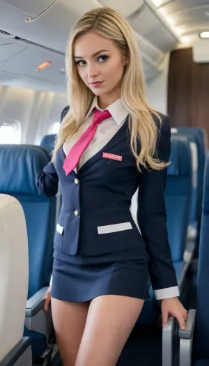 A youthful elegance: the 18-year-old flight attendant's unexpected glamour unveiled
