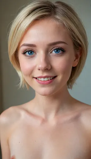 (Intricately detailed), 4K, (UHD), (HDR), secretary cabinet, (small frame 18yo, cute young adult, flat chested, nude, innocent face, young face, (makeup), gorgeous soft blonde short hair, blue eyes, close up, pale skin, very bright lighting, hard erect nipples, focus face and male flat chested tits, sexy closed smile face, happy, excited eyes), flat, chested, <lora:flat_chested_v3.5:.8>