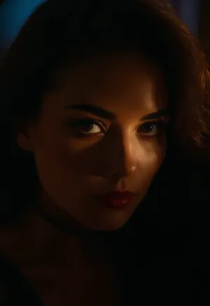 seduction, femininity, (avant-garde snapshot aesthetic:1.4), perspective, framing, composition, (deep saturation, film grain, shadowy vignetting, contrasting shadows, shadow play), (light leaks, bokeh), (perfect eyes, catchlights), (dark, chiaroscuro, low-key:1.2), igbaddie, <lora:igbaddie-XL:.4>, <lora:zavy-cntrst-sdxl:.8>