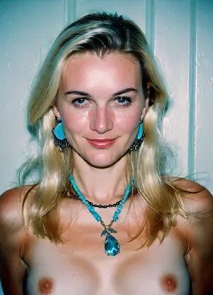 (((accidentally taken photo:2))), (((accidentally pose:2))), (((candid photo))), (((amateur photo))), Amature candid photo, ultimate realism, young woman with long, straight blonde hair and fair skin, smile playfully. She wears a black, low-cut tank top revealing ample cleavage and a silver necklace with small charms. The background shows a room with a white door, a dark bookshelf filled with books, and a white-paneled wall. The camera angle is at eye level, capturing her from the chest up., (((Naked))), (((full body))), (nighttime), (no ambient light), (single harsh flash from the camera), (overexposed flash highlights on subject), (sharp shadows behind and around her), (noise in all darker areas), (wet surfaces reflecting small highlights), (flat lighting due to direct flash), (cool white balance:1.3), (cyan-tinted shadows from digital camera sensor), (fluorescent-like artificial lighting tint), (background remains visible due to flash, but lacks blur or depth separation), (realistic dark environment with high flash contrast), (full body), (scene "Myspace"), (2000s), (90s digital aesthetic), (flat chested), (low quality photo), (old camera), (flash photo), (gritty), (realistic environment), (analogic style), (film grain), (low contrast), (unfiltered), (jpeg artifacts), (unedited), (cellphone photography), (no ambient lighting), (lights off), (Polaroid flash camera), (cool indoor lighting), (direct flash photography), (overexposed flash), (strong shadows), (sharp shadows), (low contrast:2), (noise in dark areas), (shiny reflections on surfaces), (sharp background), (background in focus), (no background blur), (clear background details), (fluorescent lighting tint), (cyan-tinted shadows), (artificial lighting with cyan hue), (Scene-Queen), (optional), (Myspace), (picture), (bad quality), (old digital camera), (raw), (light leak), (low res), (low quality), (90s style), (80s), (analogic), (1990s)