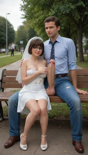 masterpiece, award winning photo, best quality, in this photo we see 3 people, 2woman and 1man, sitting on a bench in a park. 1woman is tiny Velma, brunette, big tits, very torn school uniform, very short skirt. 2woman is a bride, blonde, huge tits, very torn wedding dress. 1man is casual dressed, open jeans, huge cock out, massive cock, gigantic cock, (massive cock:1.3), .
Man is sitting between tiny Velma and Elsa. tiny Velma has her hand on cock, cum on hand, cum on legs, cum on clothes, lots of cum, cum on breasts, extreme cum play, cum on thigh, cum on hair, cum on face, cum dump, excessive cum, huge creampie.
Elsa is hugging man. full body view, man is full in frame, <lora:tornclothesv6-8:.8>