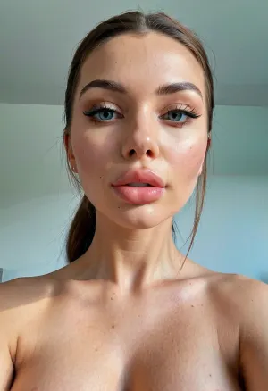 A cute 19 years old bimbo slut showing off extensive plastic surgeries. Bolt-on unnatural fake look. fake everything. Silicone. Botox. Hyaluronic acid. Dermal Fillers. Collagen. foxy eyes surgery. cheek fillers. chin fillers. jawline correction., ((overly plump lips)), . swelling, sollen face from injections. dinghy lips, russian Lip Filler. ultra hydrated skin, glass skin. extreme body modifications. highly symmetrical face. Cute face, chte nose., (((ultra too much plastic surgery))), . pinterest bimbofication, Pinterest Plastic surgery. best Rhinoplasty, Barbienose. Cute enhanced look, pouting lips smile, gaze into the camera, beauty lighting, erotic club ambiance, at erotic party. skin glow, Luminescence, flaunting on instagram, high quality, high detail, high resolution, backlight, bmbplora, Latex, art, by, mooncryptowow, <lora:bimboxl_02:1>, <lora:CuteLora:.5>, <lora:LatexXLv11:.5>, <lora:FF-Latex.ID-XL-011.bf16:.5>