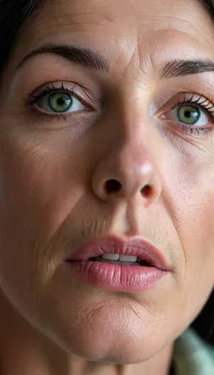 Photo of a pretty woman with beautiful eyes, ((Nikon Z8)), realistic matte skin, wrinkles, skin texture visible, (sharp focus), (high quality), (face visible), ((Detailed Face and Eyes)), ((Norwegian Scandinavian woman)), ((full-frame photo)), lustful eyes, (long jet black hair), (highly detailed hair), (realistic), soft focus, analog look, insanely detailed, highest quality, green eyes, looking at viewer, (realistic:1.3), (shadows:.9), film camera, analog, photo, film grain, realistic face, perfect face, Photo of a 65 year old mature woman licking a penis, <lora:chest_adjust:.7>, <lora:add-detail-xl:.8>, <lora:DetailedEyes_V3:.5>