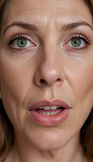 Photo of a pretty obese woman with beautiful eyes, ((Nikon Z8)), realistic matte skin, wrinkles, skin texture visible, (sharp focus), (high quality), (face visible), ((Detailed Face and Eyes)), ((Armenian woman)), ((full-frame photo)), lustful eyes, (long light brown hair), (highly detailed hair), (realistic), soft focus, analog look, insanely detailed, highest quality, green eyes, looking at viewer, (mouth open:1.3), (realistic:1.3), (shadows:.9), film camera, analog, photo, film grain, realistic face, full lips, perfect face, Photo of a 65 year old mature woman, <lora:chest_adjust:.7>, <lora:add-detail-xl:.8>, <lora:DetailedEyes_V3:.5>, kissing