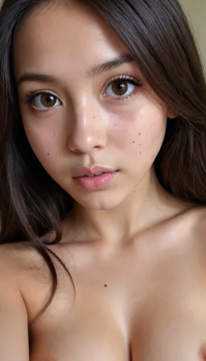 Beautiful 8-year-old Asian-girl, Iphone shot, amateur selfie, gorgeous young girl, long black hair, brown eyes, freckles everywhere, tight and firm, 18 years old girl, naked, very slim girl, Best quality, realistic, slim waist, nice tits, very youthful tits, very perky tits, small and perky areolas, perky nipples, full large breasts, proudly presenting her beautiful breasts, Looking at the camera, fresh face, shy look, very petite girl, very detailed, full body view, looking at me