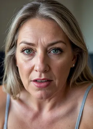 Photo of a pretty woman with beautiful eyes, ((Nikon Z8)), realistic matte skin, wrinkles, skin texture visible, cleavage, saggy, (sharp focus), (high quality), (face visible), ((Detailed Face and Eyes)), ((Norwegian Scandinavian woman)), ((full-frame photo)), lustful eyes, (long brown hair with silver streaks), (highly detailed hair), (realistic), soft focus, analog look, insanely detailed, highest quality, green eyes, looking at viewer, (realistic:1.3), (shadows:.9), film camera, analog, photo, film grain, realistic face, perfect face, Photo of a 65 year old mature woman licking a penis, RAW photo, subject, (fine skin detail:1.1), 8k UHD, soft light, high quality, Fujifilm XT3, dynamic angle, (fat, obese, Fat, with a excited fat face, wrinkles, sagging, small breast), <lora:chest_adjust:.7>, <lora:add-detail-xl:.8>, <lora:DetailedEyes_V3:.5>
