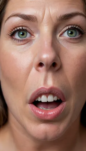 Photo of a pretty woman with beautiful eyes, ((Nikon Z8)), realistic matte skin, wrinkles, skin texture visible, cleavage, saggy, (sharp focus), (high quality), (face visible), ((Detailed Face and Eyes)), ((Norwegian Scandinavian woman)), ((full-frame photo)), lustful eyes, (long brown hair with silver streaks), (highly detailed hair), (realistic), soft focus, analog look, insanely detailed, highest quality, green eyes, looking at viewer, (realistic:1.3), (shadows:.9), film camera, analog, photo, film grain, realistic face, perfect face, Photo of a 65 year old mature woman licking a penis, RAW photo, subject, (fine skin detail:1.1), 8k UHD, soft light, high quality, Fujifilm XT3, dynamic angle, (fat, obese, Fat, with a excited fat face, wrinkles, sagging, small breast), <lora:chest_adjust:.7>, <lora:add-detail-xl:.8>, <lora:DetailedEyes_V3:.5>