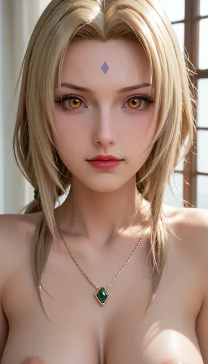 Tsunade from Naruto with big boobs, naked boobs.