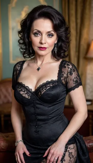 A historical playing card depicting a flirtatious mature woman as a lady.

gothic 65 yo curvaceous milf, 8k, high quality, wide hips, bulges, wrinkles on body and face, (mature face:1.4), (high quality face), intricate black hairstyles, intricate transparent lace gothic dress, torn stockings, ((sexy slut poses)), (small natural sagging breasts), .

Ink drawing. topless. #©KITTYART