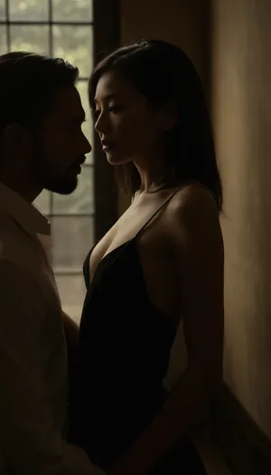 he grabs her tits, she is skinny asian girl with small tits, he is a guy with beard and short hair, flat-chested, grabs tits, grabs her tits, girl with long dark hair, extreme passion, orgasmic passionate look, no makeup, girl in sexy black cocktail dress, <lora:Midjourney Image Enhancer XL v1:.3>, <lora:dark:.1>, <lora:add-detail-xl:.3>, <lora:DetailedEyes_V3:.3>