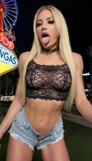 Candid photo, tempting slender milf, age 34, long straight blonde hair, (narrow waist:.9), (wide hips:.8), silikon breasts, ripped abs, muscular body, hourglass figure, posing in vegas, unique pose, open mouth, ahegao, (lace top and shorts), choker collar, realistic dusk night, realistic detailed face, shy, soft features, realistic, detailed eyes, realistic detailed blemished skin texture, close-up, cowboy, shot, high, angle, skinny, body, bmbplora, <lora:checkpoint-e18_s306:.8>, <lora:Microwaist_XL_v01:.8>, <lora:bimboxl_02:.8>